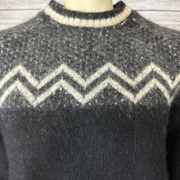 American Vintage unbranded Faire Isle Sweater black & gray size XS - Picture 3 of 12